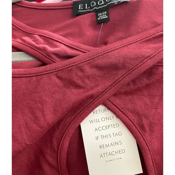 NWT Eloquii Burgundy Cutout Top, Size 22/24 - Picture 4 of 4
